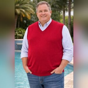 Hart Schaffner Marx Extra Fine Merino Wool Sweater Vest Red 3XT NWT